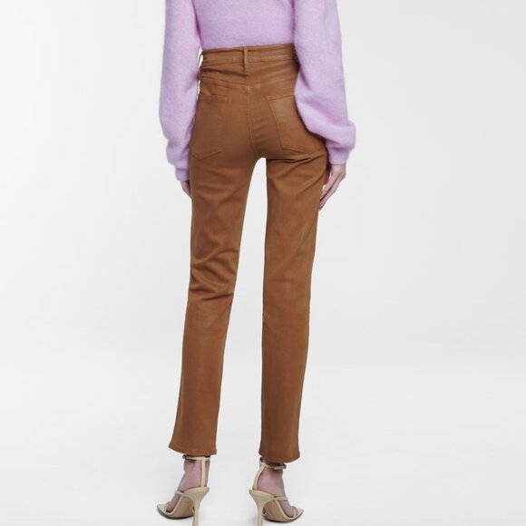 Frame Le Sylvie Slender Straight Coated High-Rise Jeans sz 25 - Picture 3 of 16